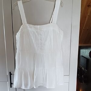 torrid Off White Tiered Button-Front Sleeveless Camisole